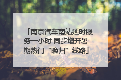 南京汽车南站延时服务一小时 同步增开暑期热门“晚归”线路