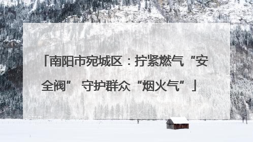 南阳市宛城区：拧紧燃气“安全阀” 守护群众“烟火气”