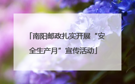 南阳邮政扎实开展“安全生产月”宣传活动