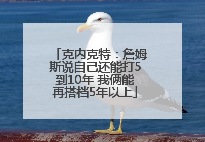 克内克特：詹姆斯说自己还能打5到10年 我俩能再搭档5年以上