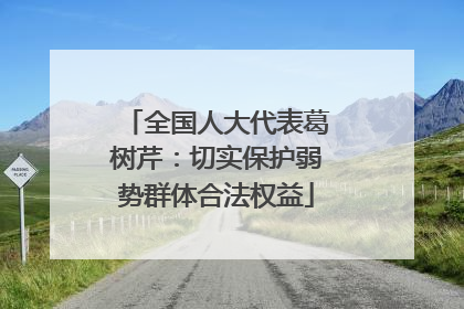 全国人大代表葛树芹：切实保护弱势群体合法权益