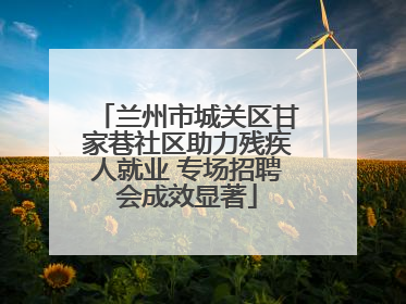 兰州市城关区甘家巷社区助力残疾人就业 专场招聘会成效显著