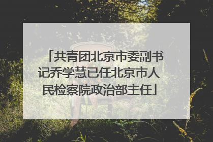 共青团北京市委副书记乔学慧已任北京市人民检察院政治部主任