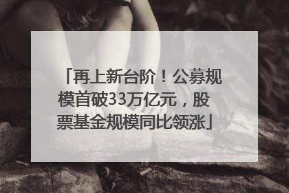 再上新台阶！公募规模首破33万亿元，股票基金规模同比领涨
