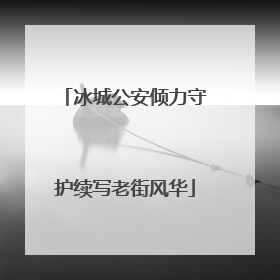 冰城公安倾力守护续写老街风华