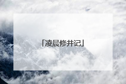 凌晨修井记