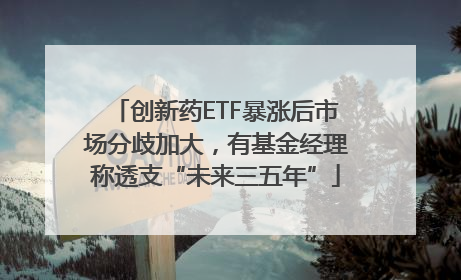 创新药ETF暴涨后市场分歧加大，有基金经理称透支“未来三五年”