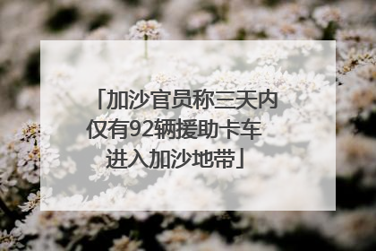 加沙官员称三天内仅有92辆援助卡车进入加沙地带