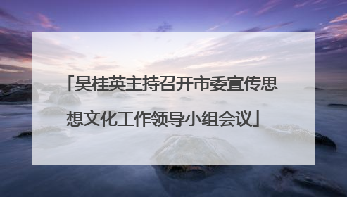 吴桂英主持召开市委宣传思想文化工作领导小组会议