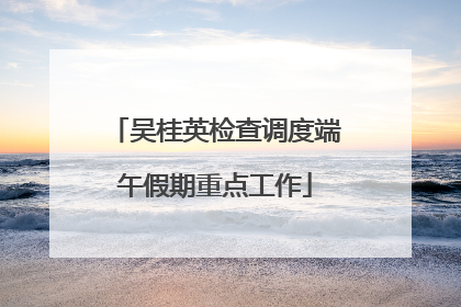 吴桂英检查调度端午假期重点工作