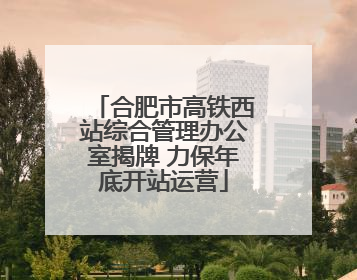 合肥市高铁西站综合管理办公室揭牌 力保年底开站运营