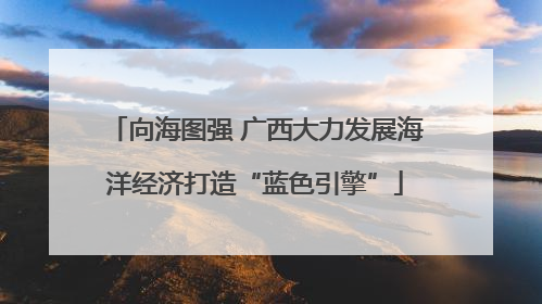 向海图强 广西大力发展海洋经济打造“蓝色引擎”