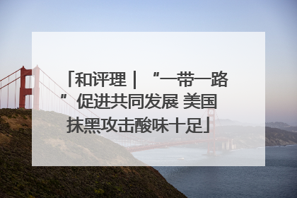 和评理｜“一带一路”促进共同发展 美国抹黑攻击酸味十足