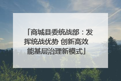 商城县委统战部：发挥统战优势 创新高效能基层治理新模式