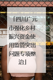 四川广元市强化乡村振兴资金使用监管突出问题专项整治