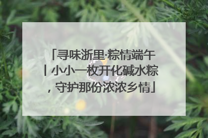 寻味浙里·粽情端午丨小小一枚开化碱水粽，守护那份浓浓乡情