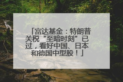 富达基金：特朗普关税“至暗时刻”已过，看好中国、日本和德国中型股！