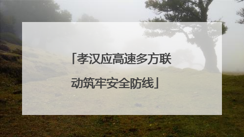 孝汉应高速多方联动筑牢安全防线