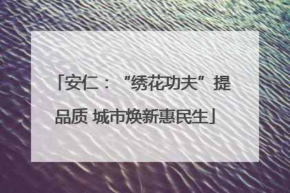 安仁：“绣花功夫”提品质 城市焕新惠民生