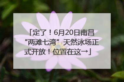 定了！6月20日南昌“两滩七湾”天然泳场正式开放！位置在这→