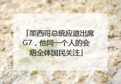 墨西哥总统应邀出席G7，他同一个人的会晤全体国民关注