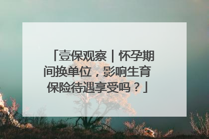壹保观察｜怀孕期间换单位，影响生育保险待遇享受吗？