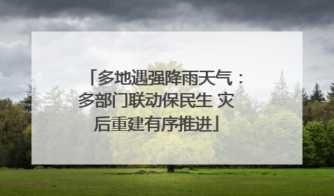 多地遇强降雨天气：多部门联动保民生 灾后重建有序推进