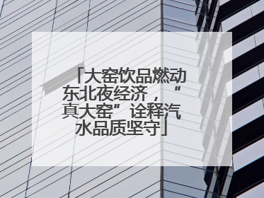 大窑饮品燃动东北夜经济，“真大窑”诠释汽水品质坚守