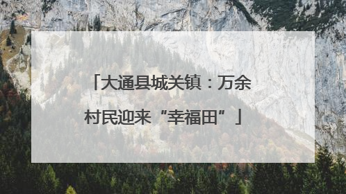 大通县城关镇：万余村民迎来“幸福田”