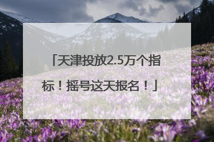 天津投放2.5万个指标！摇号这天报名！