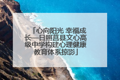 心向阳光 幸福成长—日照莒县文心高级中学构建心理健康教育体系掠影