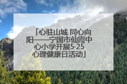 心驻山城 同心向阳——宁国市仙霞中心小学开展5·25心理健康日活动
