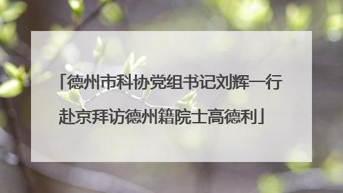 德州市科协党组书记刘辉一行赴京拜访德州籍院士高德利