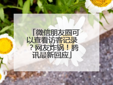 微信朋友圈可以查看访客记录？网友炸锅！腾讯最新回应