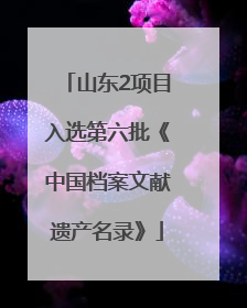 山东2项目入选第六批《中国档案文献遗产名录》