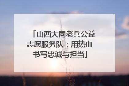 山西大同老兵公益志愿服务队：用热血书写忠诚与担当