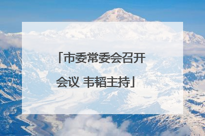 市委常委会召开会议 韦韬主持