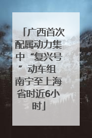 广西首次配属动力集中“复兴号”动车组 南宁至上海省时近6小时