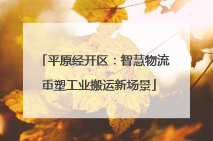 平原经开区：智慧物流重塑工业搬运新场景