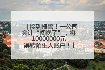 接到报警！一公司会计“闯祸了”，将10000000元误转陌生人账户！