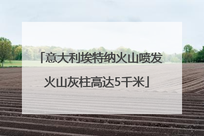 意大利埃特纳火山喷发 火山灰柱高达5千米