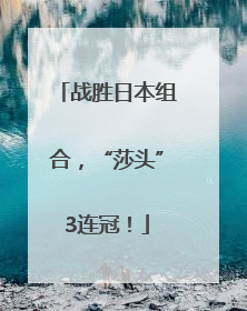战胜日本组合，“莎头”3连冠！