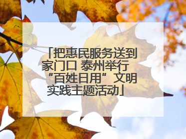 把惠民服务送到家门口 泰州举行“百姓日用”文明实践主题活动