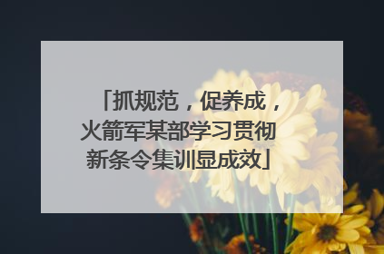 抓规范，促养成，火箭军某部学习贯彻新条令集训显成效