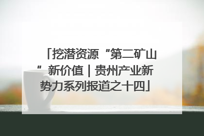 挖潜资源“第二矿山”新价值｜贵州产业新势力系列报道之十四
