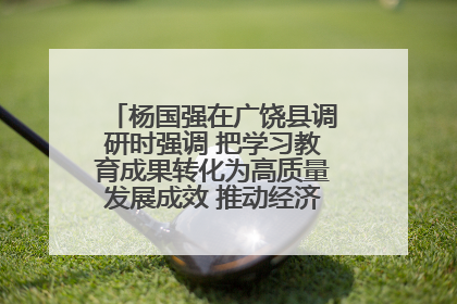 杨国强在广饶县调研时强调 把学习教育成果转化为高质量发展成效 推动经济稳健向好进中提质