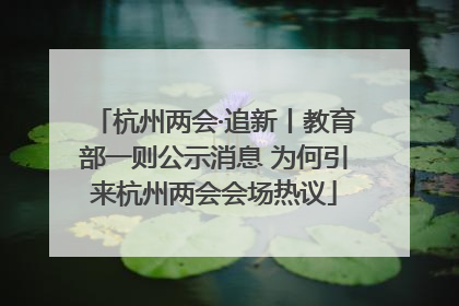 杭州两会·追新丨教育部一则公示消息 为何引来杭州两会会场热议