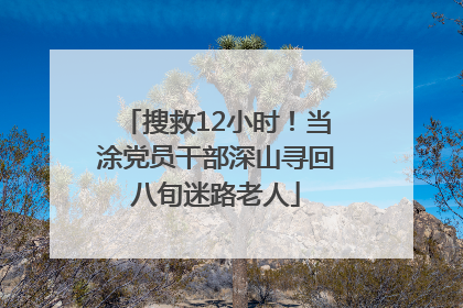搜救12小时！当涂党员干部深山寻回八旬迷路老人