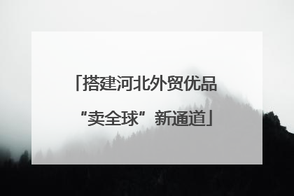 搭建河北外贸优品“卖全球”新通道
