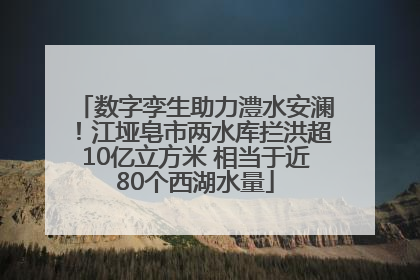数字孪生助力澧水安澜！江垭皂市两水库拦洪超10亿立方米 相当于近80个西湖水量